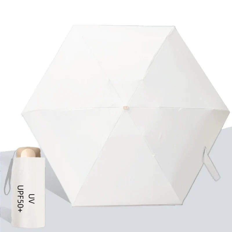 UPF50+ Umbrella Mini Pocket Sun Shade Umbrella Portable Vinyl Folding Rain Travel Umbrella UV Protection Parasol Capsule