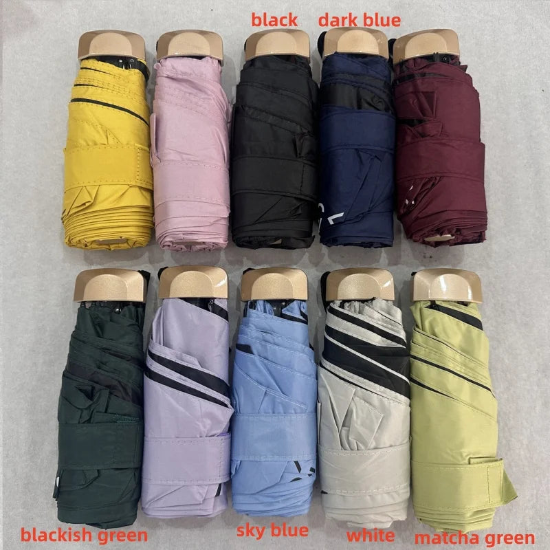 Ultra-Light UV Protection Umbrella - Compact, Foldable Design with Stainless Steel Handle for Sun & Rain, Durable 190T Canopy