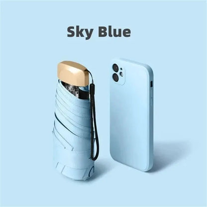 Ultra-Light UV Protection Umbrella - Compact, Foldable Design with Stainless Steel Handle for Sun & Rain, Durable 190T Canopy